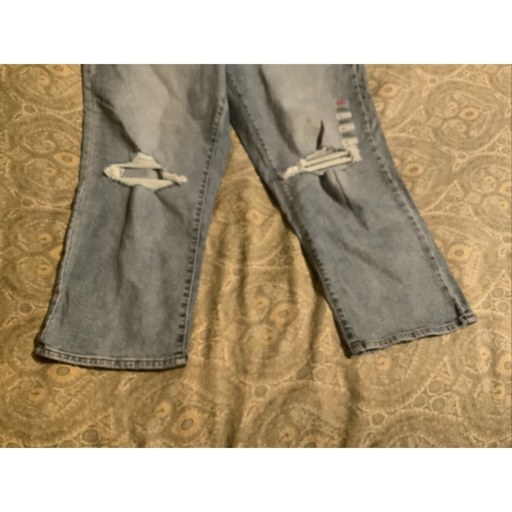 Levi's Premium Wedgie Straight High Rise Ripped Jeans Blue 18W - Picture 2 of 8